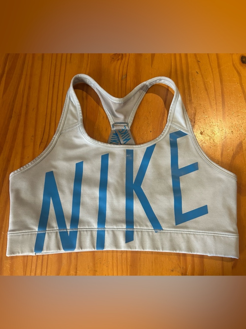 Nike Light Blue Dri-FIT Sports Bra with Subtle Logo